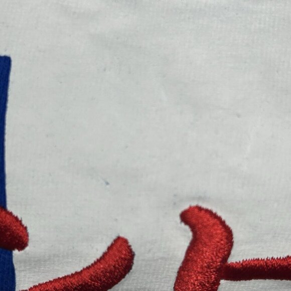 Vintage Champion Shirt Adult Large Blue Red Japanese Print Embroidered Mens Tee - Picture 7 of 12